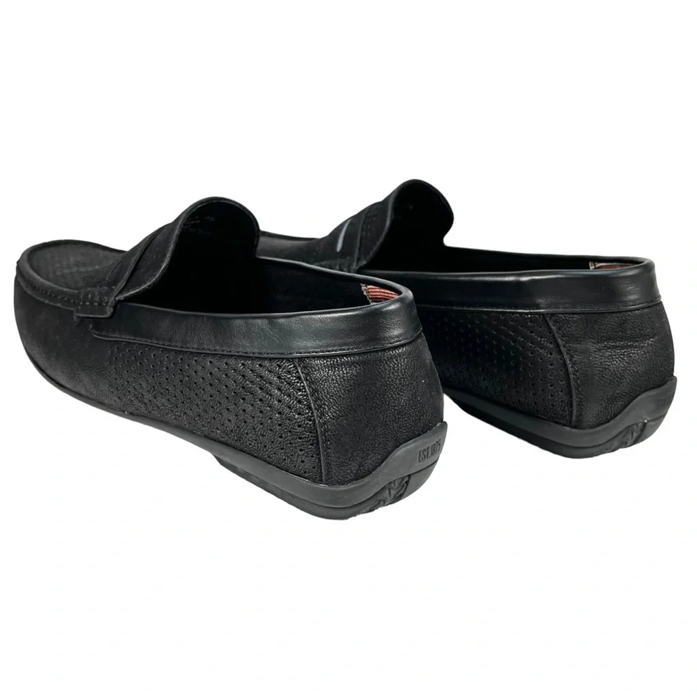 Stacy Adams | Corby Moc Toe Saddle Slip On Black Loafer | Men’s 12 M‎